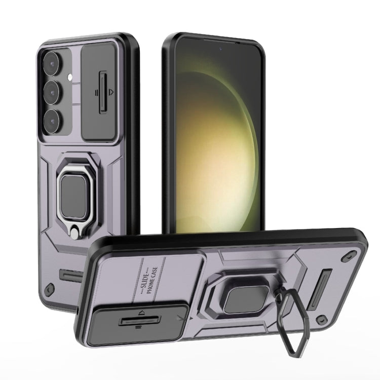 Sliding Camshield TPU + PC Shockproof Phone Case with Holder