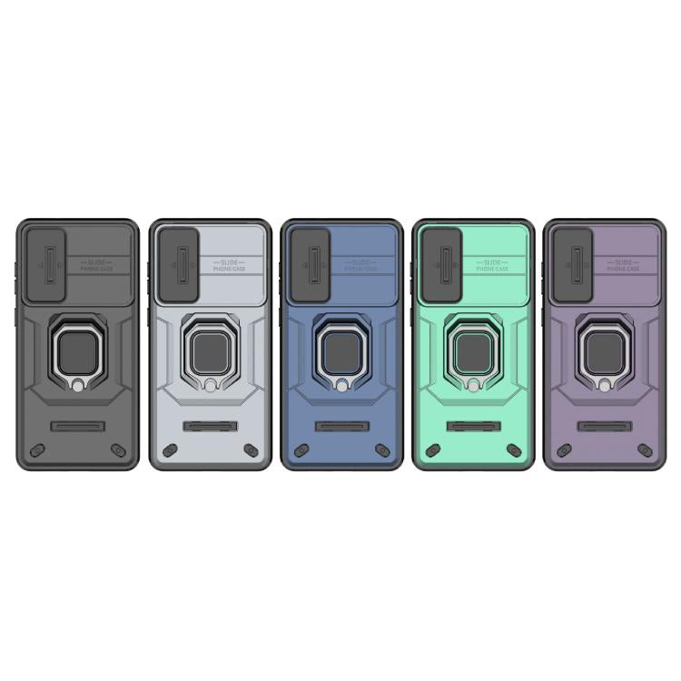 Sliding Camshield TPU + PC Shockproof Phone Case with Holder
