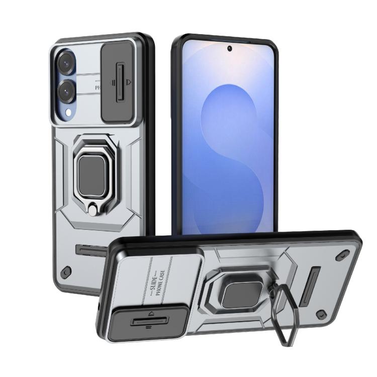 Sliding Camshield TPU + PC Shockproof Phone Case with Holder