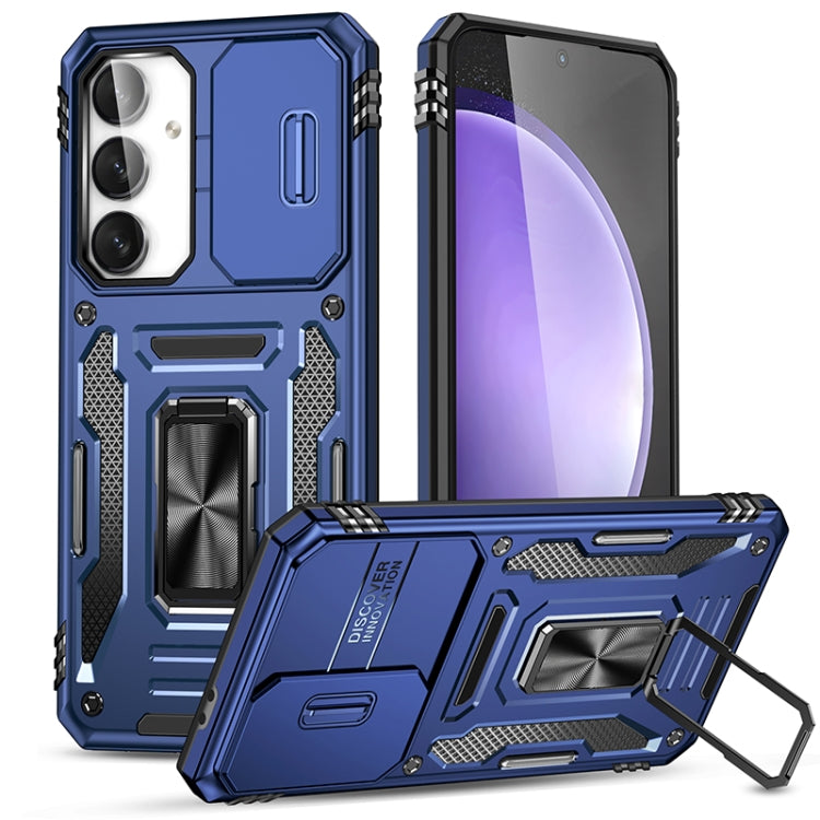 Armor PC Hybrid TPU Camera Shield Phone Case, For Samsung Galaxy S25 Edge 5G, For Samsung Galaxy S25 5G, For Samsung Galaxy S25+ 5G, For Samsung Galaxy S25 Ultra 5G, For Samsung Galaxy S24 FE 5G