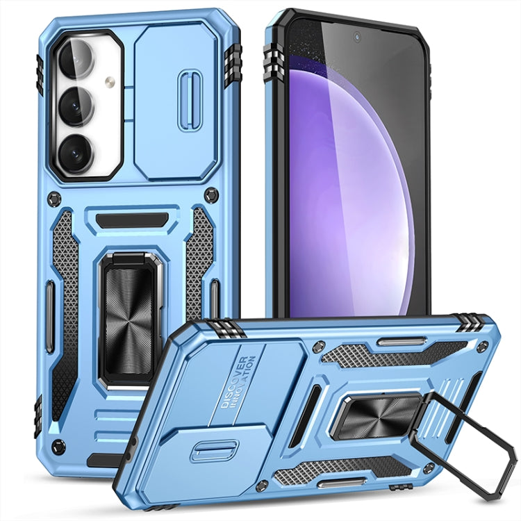 Armor PC Hybrid TPU Camera Shield Phone Case, For Samsung Galaxy S25 Edge 5G, For Samsung Galaxy S25 5G, For Samsung Galaxy S25+ 5G, For Samsung Galaxy S25 Ultra 5G, For Samsung Galaxy S24 FE 5G