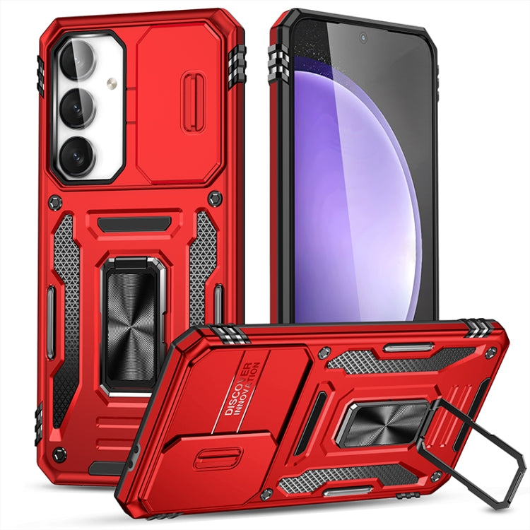 Armor PC Hybrid TPU Camera Shield Phone Case, For Samsung Galaxy S25 Edge 5G, For Samsung Galaxy S25 5G, For Samsung Galaxy S25+ 5G, For Samsung Galaxy S25 Ultra 5G, For Samsung Galaxy S24 FE 5G