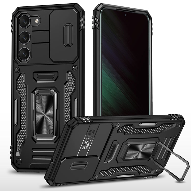 Armor PC Hybrid TPU Camera Shield Phone Case, For Samsung Galaxy S25 Edge 5G, For Samsung Galaxy S25 5G, For Samsung Galaxy S25+ 5G, For Samsung Galaxy S25 Ultra 5G, For Samsung Galaxy S24 FE 5G