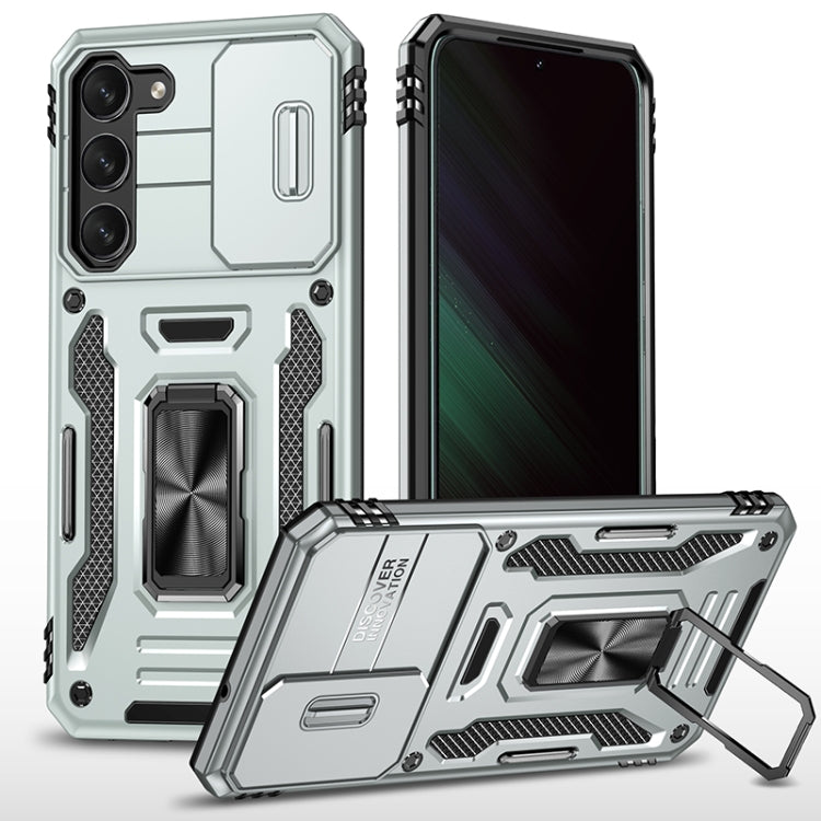 Armor PC Hybrid TPU Camera Shield Phone Case, For Samsung Galaxy S25 Edge 5G, For Samsung Galaxy S25 5G, For Samsung Galaxy S25+ 5G, For Samsung Galaxy S25 Ultra 5G, For Samsung Galaxy S24 FE 5G