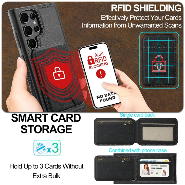 LC.IMEEKE L3 Series Detachable RFID Card Bag Magsafe Phone Case, For Samsung Galaxy S23 Ultra 5G, For Samsung Galaxy S20 FE, For Samsung Galaxy S22 Ultra 5G, For Samsung Galaxy S22+ 5G, For Samsung Galaxy S22 5G, For Samsung Galaxy S21 FE 5G�����������...