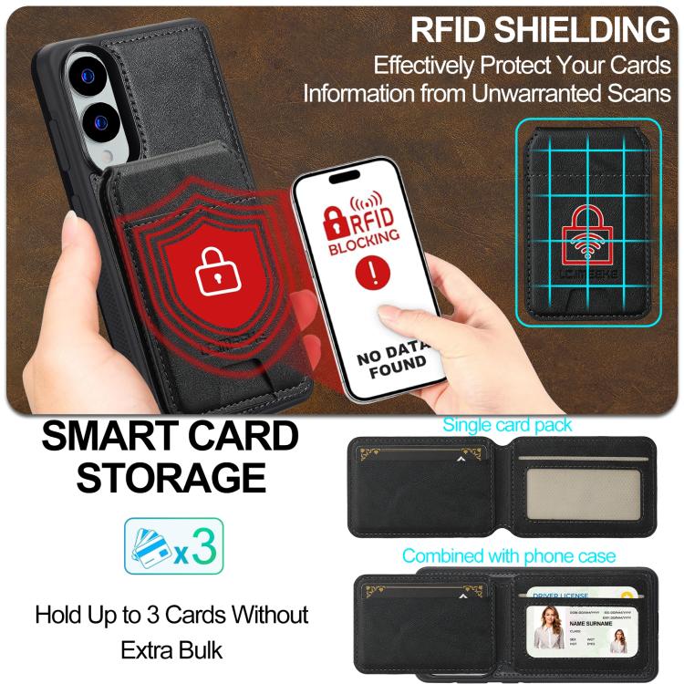 LC.IMEEKE L3 Series Detachable RFID Card Bag Magsafe Phone Case, For Samsung Galaxy S25 Edge 5G, For Samsung Galaxy S25 5G, For Samsung Galaxy S25+ 5G, For Samsung Galaxy S25 Ultra 5G, For Samsung Galaxy S24 FE 5G, For Samsung Galaxy S24 Ultra 5G������...