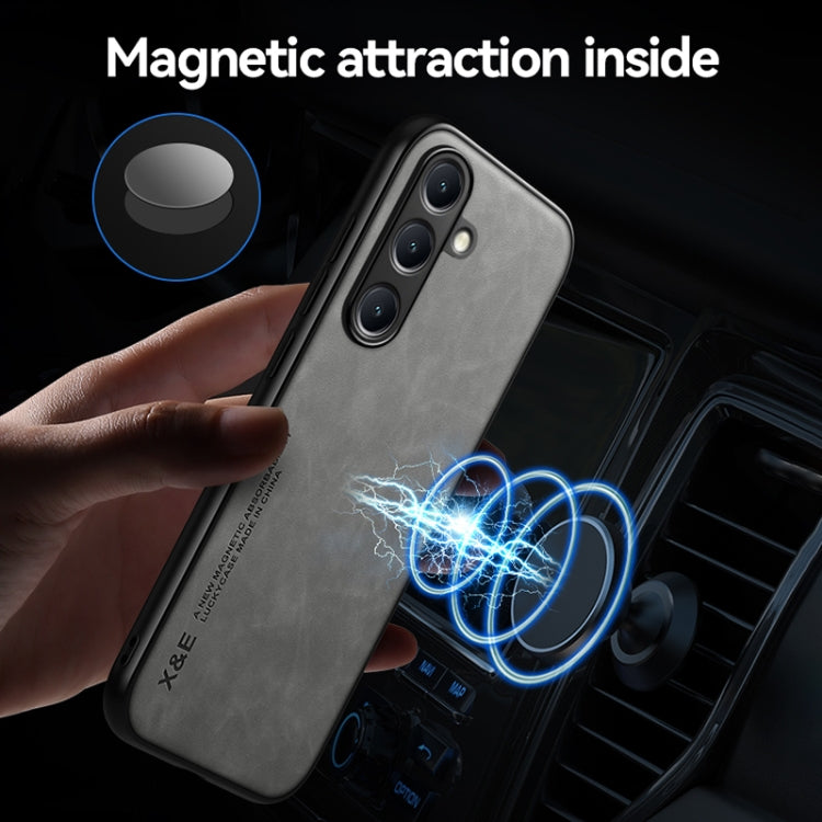 Skin Feel Magnetic Leather Back Phone Case, For Samsung Galaxy S25 Edge 5G, For Samsung Galaxy S25 5G, For Samsung Galaxy S25+ 5G, For Samsung Galaxy S25 Ultra 5G, For Samsung Galaxy S24 FE 5G