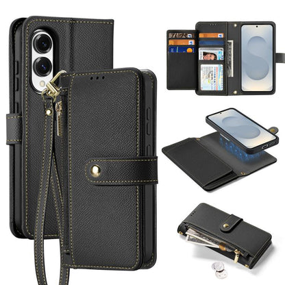 DUX DUCIS Lawa Series 2 in 1 Wallet Zipper Detachable MagSafe Phone Case with Lanyard, For Samsung Galaxy S25 Edge 5G, For Samsung Galaxy S25 5G, For Samsung Galaxy S25+ 5G, For Samsung Galaxy S25 Ultra 5G