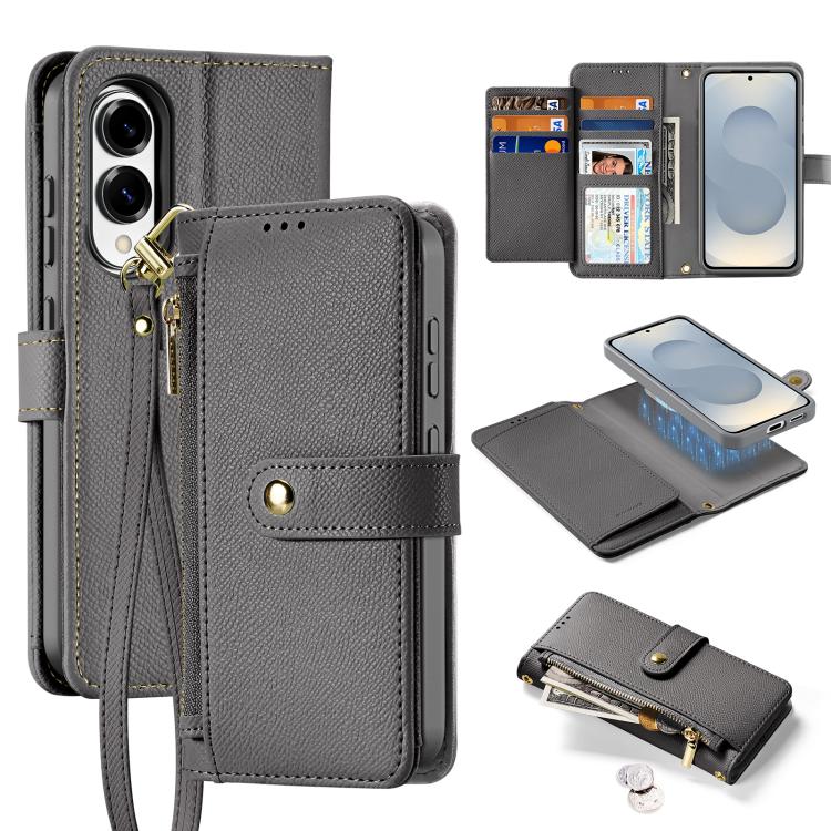 DUX DUCIS Lawa Series 2 in 1 Wallet Zipper Detachable MagSafe Phone Case with Lanyard, For Samsung Galaxy S25 Edge 5G, For Samsung Galaxy S25 5G, For Samsung Galaxy S25+ 5G, For Samsung Galaxy S25 Ultra 5G