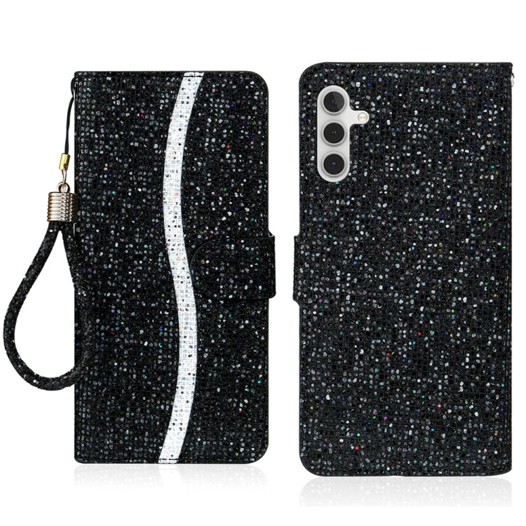 Glitter Powder Filp Leather Phone Case, For Samsung Galaxy S25 FE 5G, For Samsung Galaxy S25 Edge 5G, For Samsung Galaxy S25 5G, For Samsung Galaxy S25+ 5G, For Samsung Galaxy S25 Ultra 5G, For Samsung Galaxy S24 FE 5G, For Samsung Galaxy S23 FE 5G