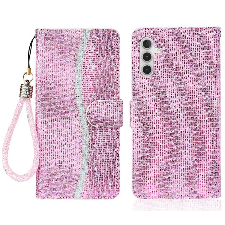 Glitter Powder Filp Leather Phone Case, For Samsung Galaxy S25 FE 5G, For Samsung Galaxy S25 Edge 5G, For Samsung Galaxy S25 5G, For Samsung Galaxy S25+ 5G, For Samsung Galaxy S25 Ultra 5G, For Samsung Galaxy S24 FE 5G, For Samsung Galaxy S23 FE 5G