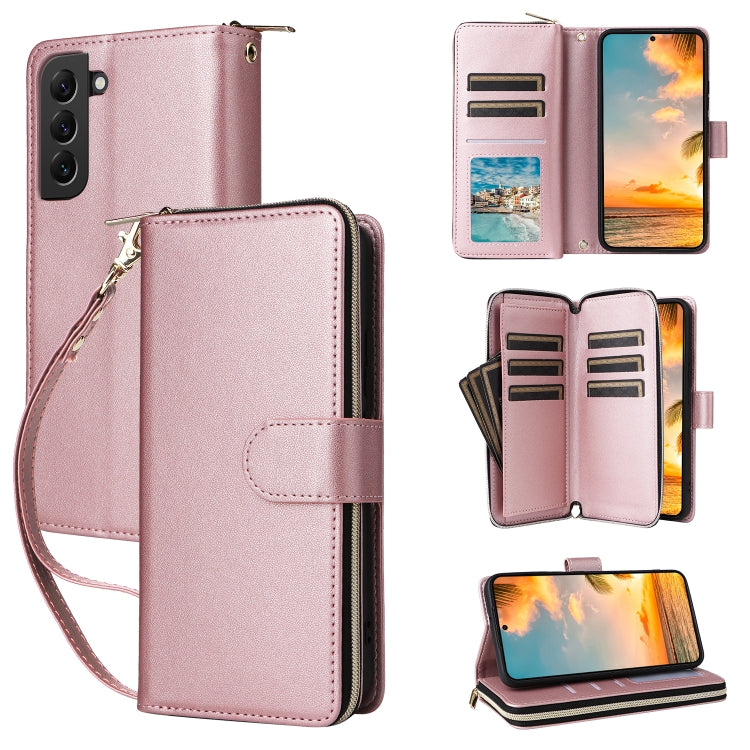 Nine-card Slots Zipper Wallet Bag Leather Phone Case, For Samsung Galaxy S23 FE 5G, For Samsung Galaxy S23 Ultra 5G, For Samsung Galaxy S23+ 5G, For Samsung Galaxy S23 5G, For Samsung Galaxy S22 Ultra 5G, For Samsung Galaxy S22+ 5G