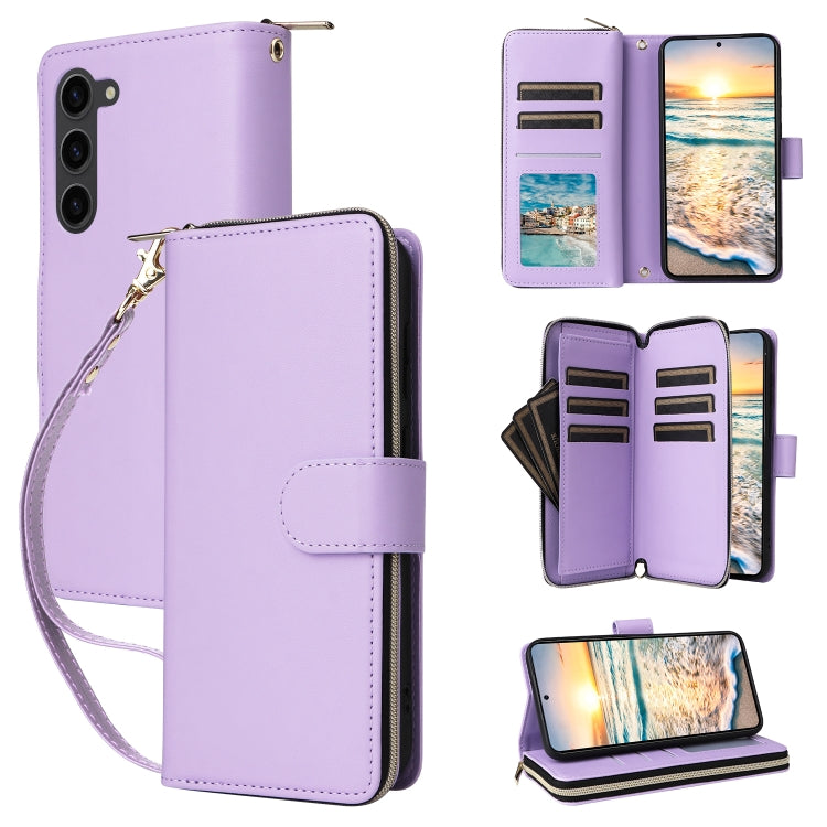 Nine-card Slots Zipper Wallet Bag Leather Phone Case, For Samsung Galaxy S23 FE 5G, For Samsung Galaxy S23 Ultra 5G, For Samsung Galaxy S23+ 5G, For Samsung Galaxy S23 5G, For Samsung Galaxy S22 Ultra 5G, For Samsung Galaxy S22+ 5G