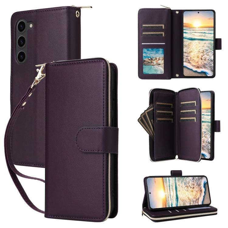 Nine-card Slots Zipper Wallet Bag Leather Phone Case, For Samsung Galaxy S23 FE 5G, For Samsung Galaxy S23 Ultra 5G, For Samsung Galaxy S23+ 5G, For Samsung Galaxy S23 5G, For Samsung Galaxy S22 Ultra 5G, For Samsung Galaxy S22+ 5G