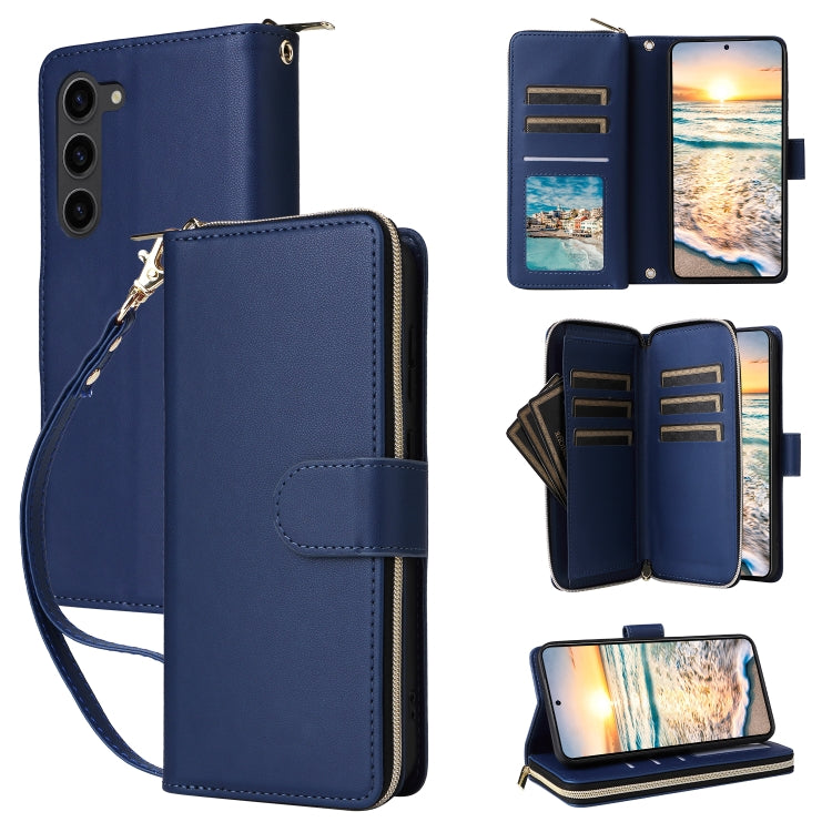 Nine-card Slots Zipper Wallet Bag Leather Phone Case, For Samsung Galaxy S23 FE 5G, For Samsung Galaxy S23 Ultra 5G, For Samsung Galaxy S23+ 5G, For Samsung Galaxy S23 5G, For Samsung Galaxy S22 Ultra 5G, For Samsung Galaxy S22+ 5G