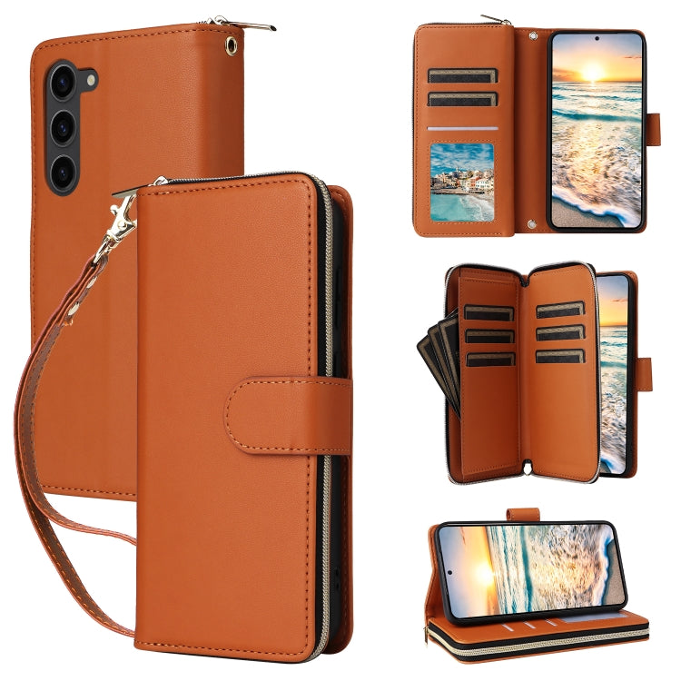 Nine-card Slots Zipper Wallet Bag Leather Phone Case, For Samsung Galaxy S23 FE 5G, For Samsung Galaxy S23 Ultra 5G, For Samsung Galaxy S23+ 5G, For Samsung Galaxy S23 5G, For Samsung Galaxy S22 Ultra 5G, For Samsung Galaxy S22+ 5G