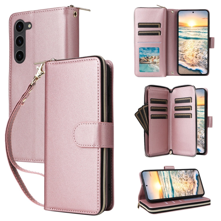 Nine-card Slots Zipper Wallet Bag Leather Phone Case, For Samsung Galaxy S23 FE 5G, For Samsung Galaxy S23 Ultra 5G, For Samsung Galaxy S23+ 5G, For Samsung Galaxy S23 5G, For Samsung Galaxy S22 Ultra 5G, For Samsung Galaxy S22+ 5G