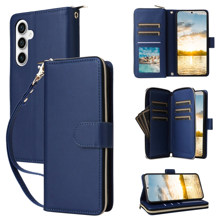 Nine-card Slots Zipper Wallet Bag Leather Phone Case, For Samsung Galaxy S23 FE 5G, For Samsung Galaxy S23 Ultra 5G, For Samsung Galaxy S23+ 5G, For Samsung Galaxy S23 5G, For Samsung Galaxy S22 Ultra 5G, For Samsung Galaxy S22+ 5G