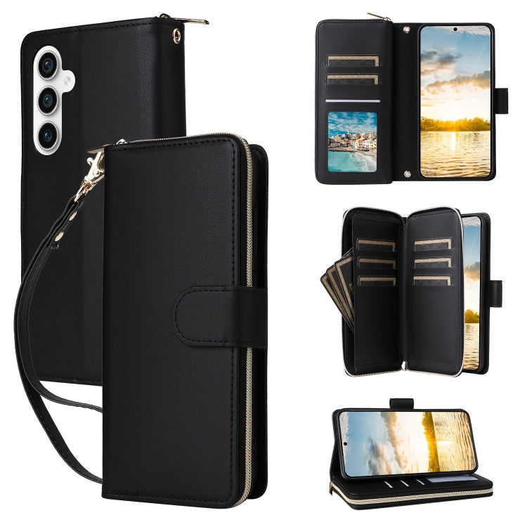 Nine-card Slots Zipper Wallet Bag Leather Phone Case, For Samsung Galaxy S23 FE 5G, For Samsung Galaxy S23 Ultra 5G, For Samsung Galaxy S23+ 5G, For Samsung Galaxy S23 5G, For Samsung Galaxy S22 Ultra 5G, For Samsung Galaxy S22+ 5G