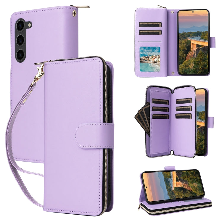 Nine-card Slots Zipper Wallet Bag Leather Phone Case, For Samsung Galaxy S23 FE 5G, For Samsung Galaxy S23 Ultra 5G, For Samsung Galaxy S23+ 5G, For Samsung Galaxy S23 5G, For Samsung Galaxy S22 Ultra 5G, For Samsung Galaxy S22+ 5G