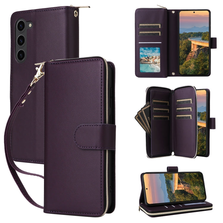Nine-card Slots Zipper Wallet Bag Leather Phone Case, For Samsung Galaxy S23 FE 5G, For Samsung Galaxy S23 Ultra 5G, For Samsung Galaxy S23+ 5G, For Samsung Galaxy S23 5G, For Samsung Galaxy S22 Ultra 5G, For Samsung Galaxy S22+ 5G
