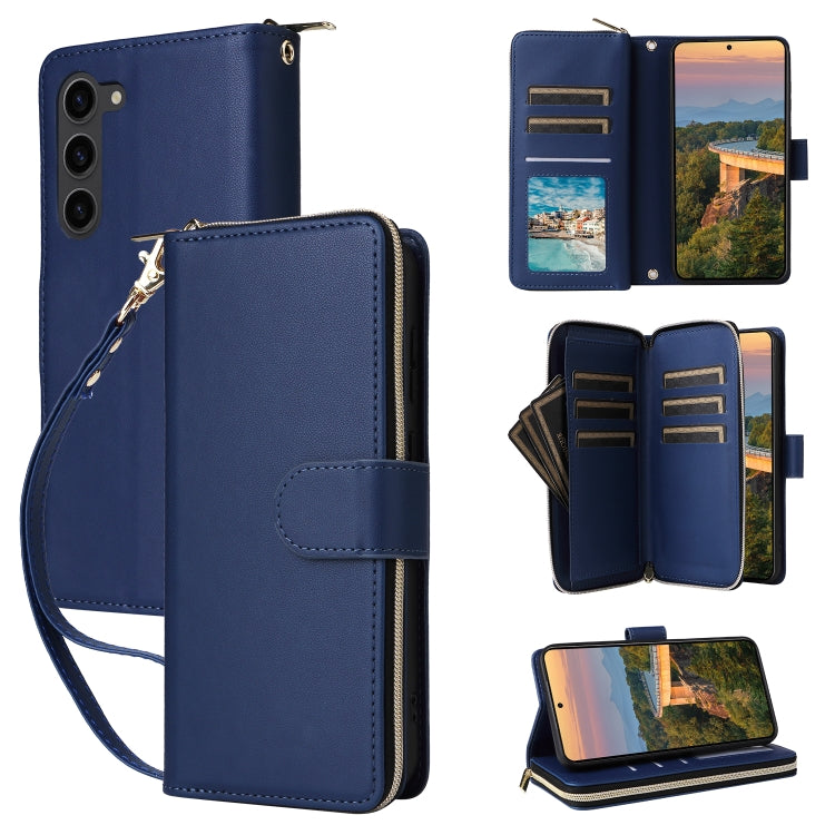 Nine-card Slots Zipper Wallet Bag Leather Phone Case, For Samsung Galaxy S23 FE 5G, For Samsung Galaxy S23 Ultra 5G, For Samsung Galaxy S23+ 5G, For Samsung Galaxy S23 5G, For Samsung Galaxy S22 Ultra 5G, For Samsung Galaxy S22+ 5G