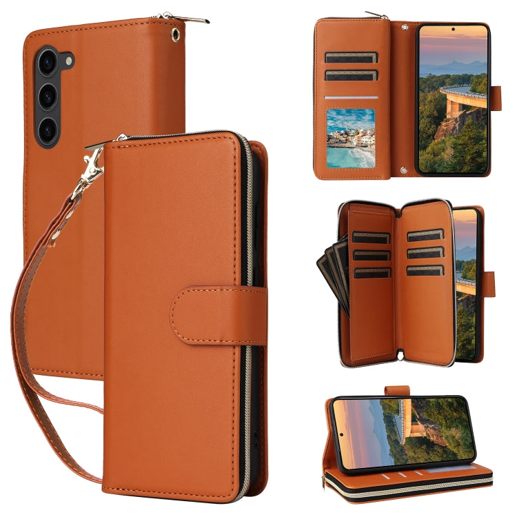 Nine-card Slots Zipper Wallet Bag Leather Phone Case, For Samsung Galaxy S23 FE 5G, For Samsung Galaxy S23 Ultra 5G, For Samsung Galaxy S23+ 5G, For Samsung Galaxy S23 5G, For Samsung Galaxy S22 Ultra 5G, For Samsung Galaxy S22+ 5G