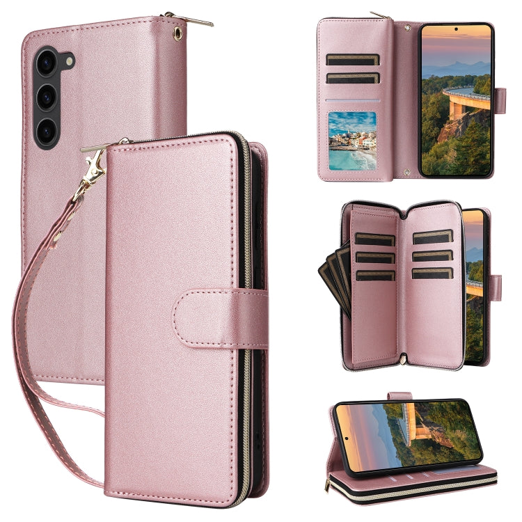 Nine-card Slots Zipper Wallet Bag Leather Phone Case, For Samsung Galaxy S23 FE 5G, For Samsung Galaxy S23 Ultra 5G, For Samsung Galaxy S23+ 5G, For Samsung Galaxy S23 5G, For Samsung Galaxy S22 Ultra 5G, For Samsung Galaxy S22+ 5G
