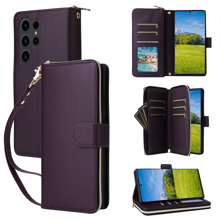 Nine-card Slots Zipper Wallet Bag Leather Phone Case, For Samsung Galaxy S23 FE 5G, For Samsung Galaxy S23 Ultra 5G, For Samsung Galaxy S23+ 5G, For Samsung Galaxy S23 5G, For Samsung Galaxy S22 Ultra 5G, For Samsung Galaxy S22+ 5G