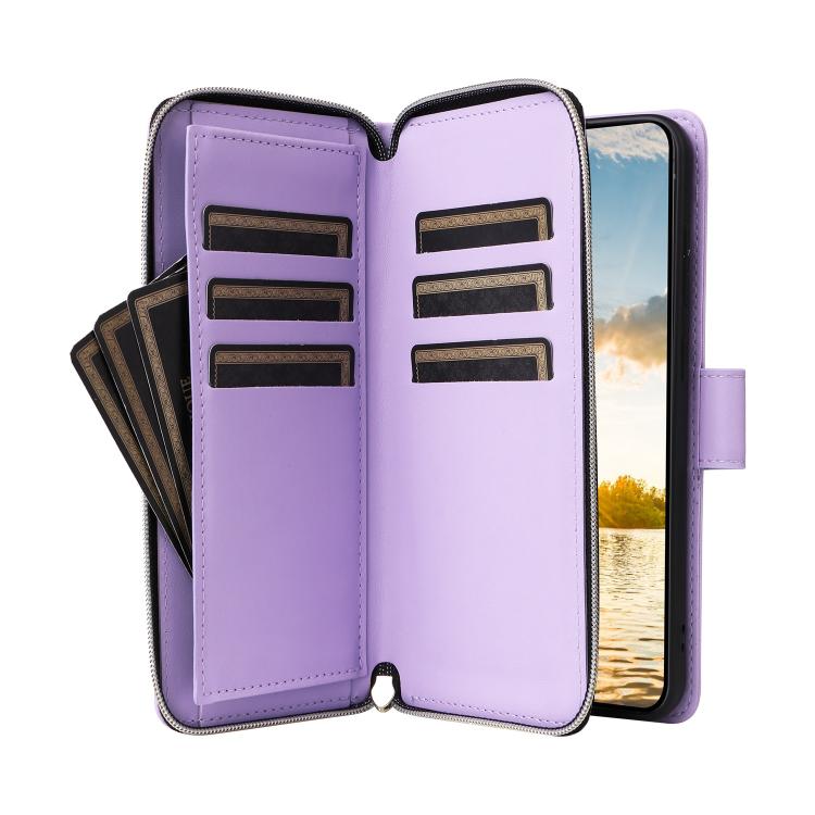 Nine-card Slots Zipper Wallet Bag Leather Phone Case, For Samsung Galaxy S25 FE 5G, For Samsung Galaxy S25 Edge 5G, For Samsung Galaxy S24 FE 5G, For Samsung Galaxy S24 Ultra 5G, For Samsung Galaxy S24+ 5G, For Samsung Galaxy S24 5G