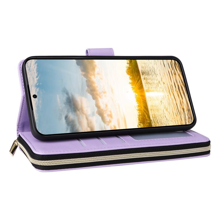 Nine-card Slots Zipper Wallet Bag Leather Phone Case, For Samsung Galaxy S25 FE 5G, For Samsung Galaxy S25 Edge 5G, For Samsung Galaxy S24 FE 5G, For Samsung Galaxy S24 Ultra 5G, For Samsung Galaxy S24+ 5G, For Samsung Galaxy S24 5G