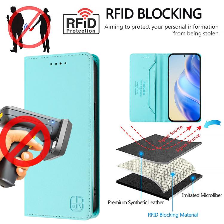 RC01 Dual-Folded Magnetic Suction RFID Leather Phone Case