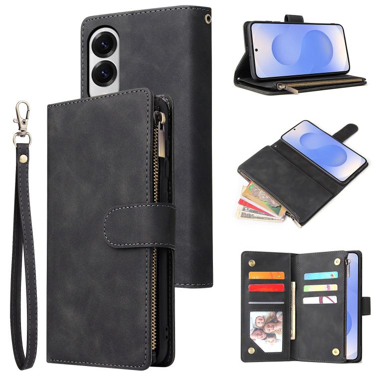 Multifunctional Frosted Zipper Wallet Leather Phone Case, For Samsung Galaxy S25 FE 5G, For Samsung Galaxy S25 Edge 5G, For Samsung Galaxy S25 5G, For Samsung Galaxy S25+ 5G, For Samsung Galaxy S25 Ultra 5G, For Samsung Galaxy S24 FE 5G����������������...