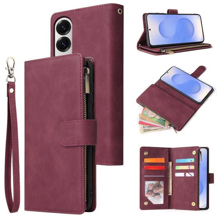 Multifunctional Frosted Zipper Wallet Leather Phone Case, For Samsung Galaxy S25 FE 5G, For Samsung Galaxy S25 Edge 5G, For Samsung Galaxy S25 5G, For Samsung Galaxy S25+ 5G, For Samsung Galaxy S25 Ultra 5G, For Samsung Galaxy S24 FE 5G����������������...