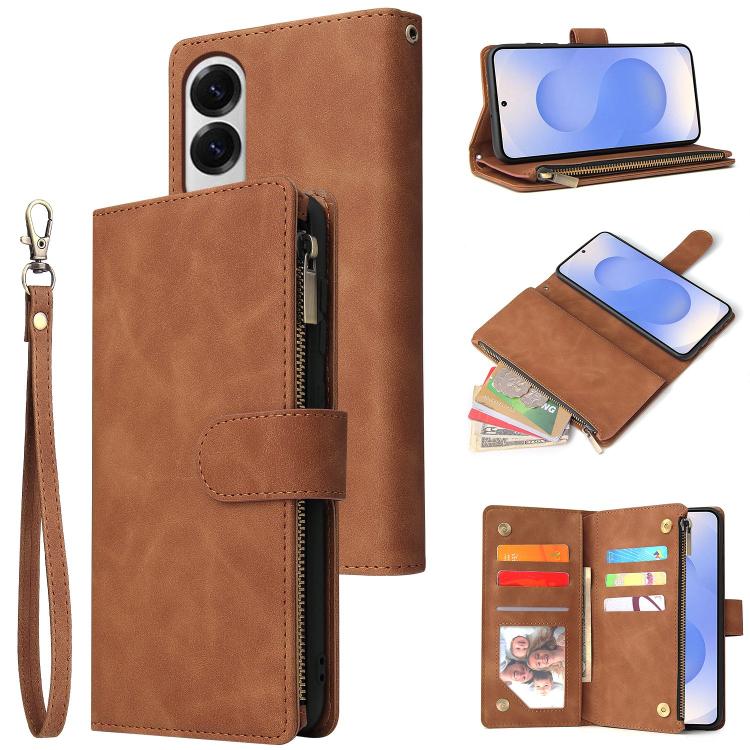 Multifunctional Frosted Zipper Wallet Leather Phone Case, For Samsung Galaxy S25 FE 5G, For Samsung Galaxy S25 Edge 5G, For Samsung Galaxy S25 5G, For Samsung Galaxy S25+ 5G, For Samsung Galaxy S25 Ultra 5G, For Samsung Galaxy S24 FE 5G����������������...