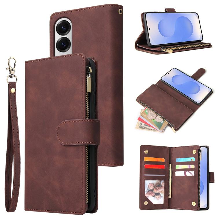 Multifunctional Frosted Zipper Wallet Leather Phone Case, For Samsung Galaxy S25 FE 5G, For Samsung Galaxy S25 Edge 5G, For Samsung Galaxy S25 5G, For Samsung Galaxy S25+ 5G, For Samsung Galaxy S25 Ultra 5G, For Samsung Galaxy S24 FE 5G����������������...