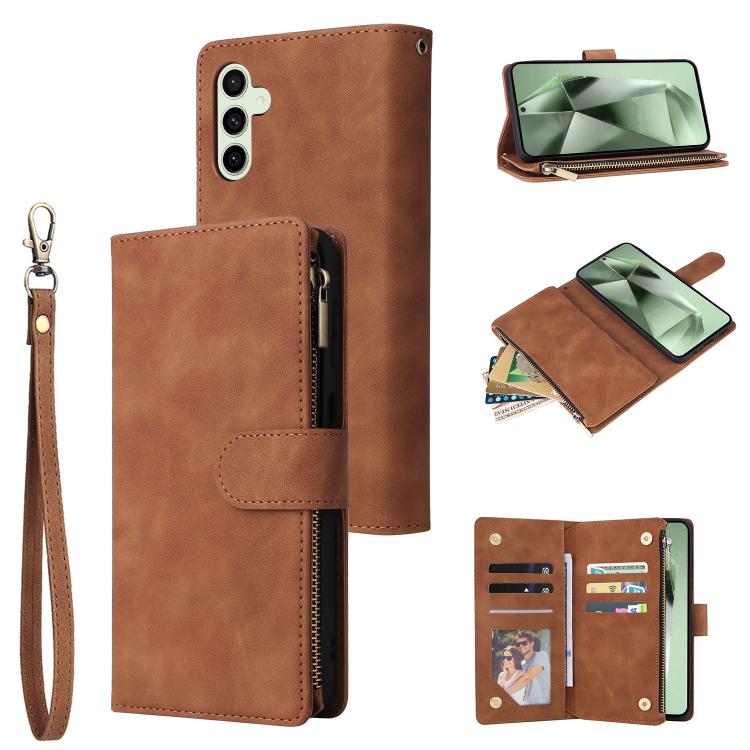 Multifunctional Frosted Zipper Wallet Leather Phone Case, For Samsung Galaxy S25 FE 5G, For Samsung Galaxy S25 Edge 5G, For Samsung Galaxy S25 5G, For Samsung Galaxy S25+ 5G, For Samsung Galaxy S25 Ultra 5G, For Samsung Galaxy S24 FE 5G����������������...