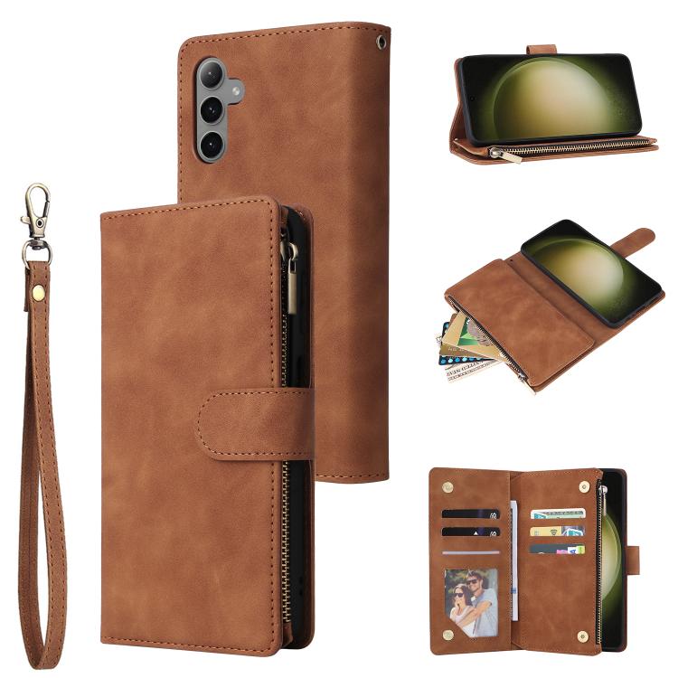 Multifunctional Frosted Zipper Wallet Leather Phone Case, For Samsung Galaxy S25 FE 5G, For Samsung Galaxy S25 Edge 5G, For Samsung Galaxy S25 5G, For Samsung Galaxy S25+ 5G, For Samsung Galaxy S25 Ultra 5G, For Samsung Galaxy S24 FE 5G����������������...