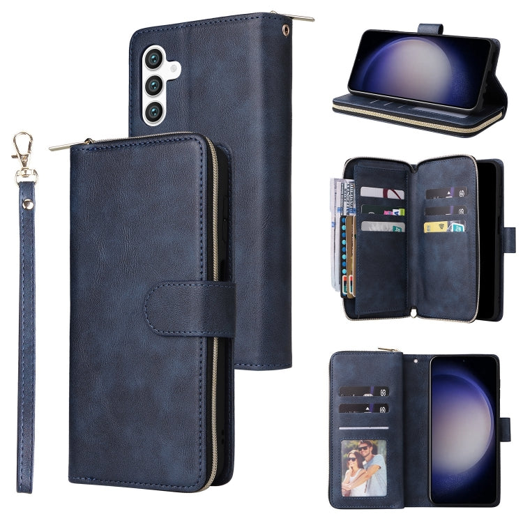 9-Card Slots Zipper Wallet Bag Leather Phone Case, For Samsung Galaxy S25 FE 5G, For Samsung Galaxy S25 Edge 5G, For Samsung Galaxy S25 5G, For Samsung Galaxy S25+ 5G, For Samsung Galaxy S25 Ultra 5G