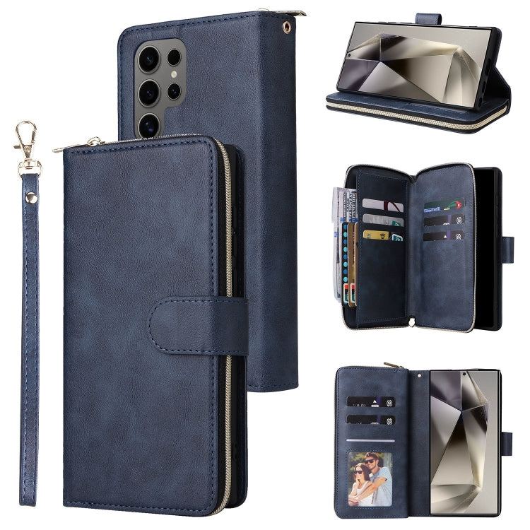 9-Card Slots Zipper Wallet Bag Leather Phone Case, For Samsung Galaxy S25 FE 5G, For Samsung Galaxy S25 Edge 5G, For Samsung Galaxy S25 5G, For Samsung Galaxy S25+ 5G, For Samsung Galaxy S25 Ultra 5G