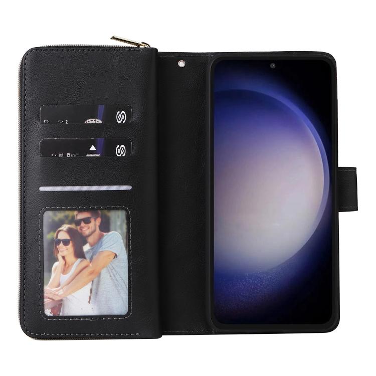 9-Card Slots Zipper Wallet Bag Leather Phone Case, For Samsung Galaxy S25 FE 5G, For Samsung Galaxy S25 Edge 5G, For Samsung Galaxy S25 5G, For Samsung Galaxy S25+ 5G, For Samsung Galaxy S25 Ultra 5G