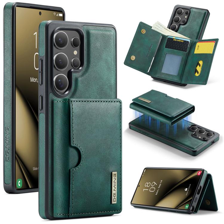DG.MING M6 Series RFID Tri-fold Card Bag Removable Leather Phone Case, For Samsung Galaxy S25 Edge 5G, For Samsung Galaxy S25 Ultra 5G, For Samsung Galaxy S24 Ultra 5G