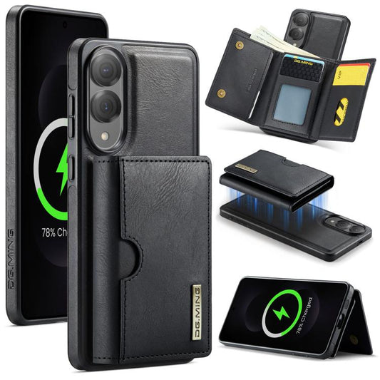 DG.MING M6 Series RFID Tri-fold Card Bag Removable Leather Phone Case, For Samsung Galaxy S25 Edge 5G, For Samsung Galaxy S25 Ultra 5G, For Samsung Galaxy S24 Ultra 5G