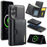 DG.MING M6 Series RFID Tri-fold Card Bag Removable Leather Phone Case, For Samsung Galaxy S25 Edge 5G, For Samsung Galaxy S25 Ultra 5G, For Samsung Galaxy S24 Ultra 5G