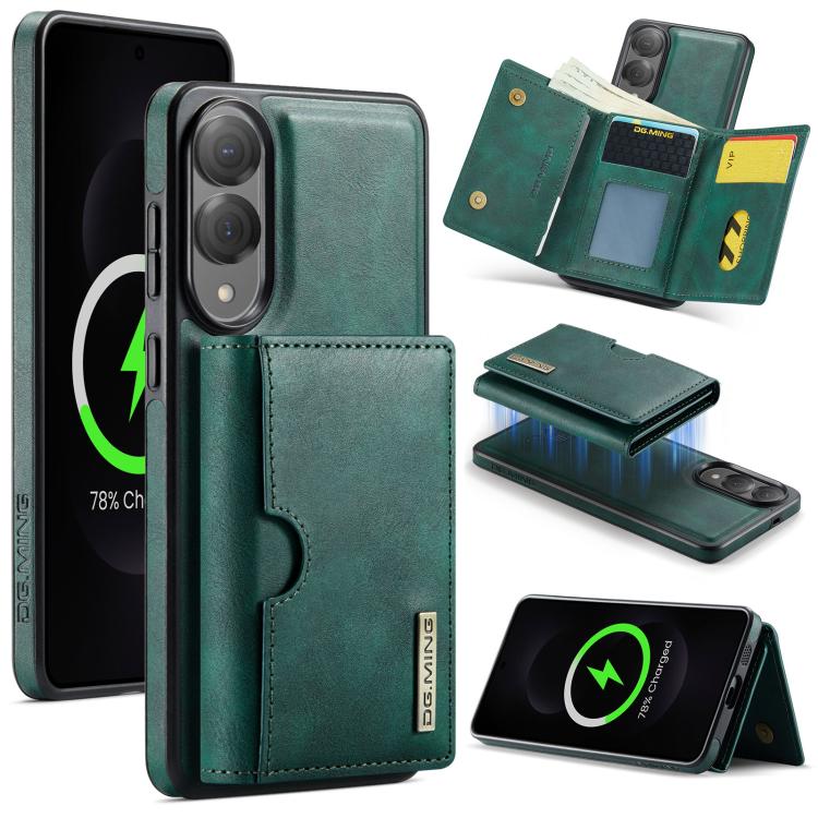 DG.MING M6 Series RFID Tri-fold Card Bag Removable Leather Phone Case, For Samsung Galaxy S25 Edge 5G, For Samsung Galaxy S25 Ultra 5G, For Samsung Galaxy S24 Ultra 5G