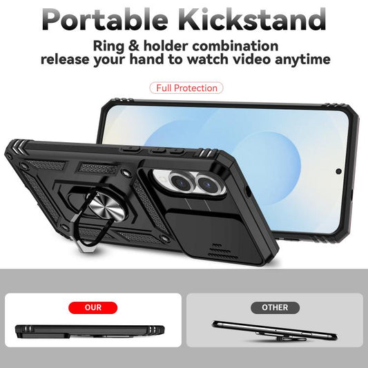 Sliding Camshield Holder Phone Case, For Samsung Galaxy S25 Edge 5G, For Samsung Galaxy S25 5G, For Samsung Galaxy S25+ 5G, For Samsung Galaxy S25 Ultra 5G, For Samsung Galaxy S24 FE 5G