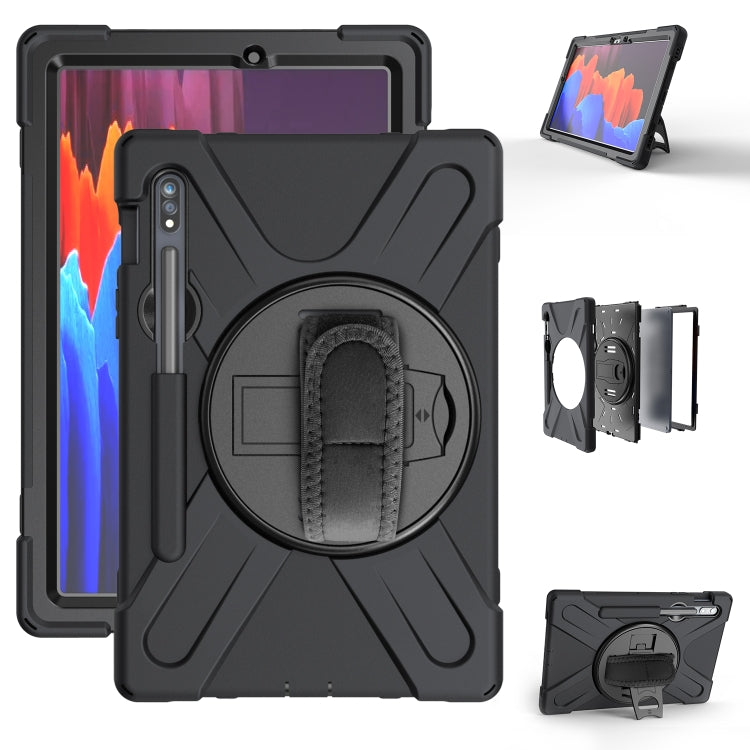 Shockproof Colorful Silicone + PC Protective Case with Holder & Shoulder Strap & Hand Strap & Pen Slot, For Samsung Galaxy Tab S8 / Galaxy Tab S7 (2020) T870