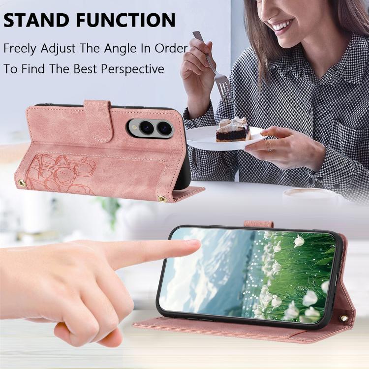 Tulips Embossed Leather Phone Case with Lanyard, For Samsung Galaxy S25 Edge 5G, For Samsung Galaxy S25 5G, For Samsung Galaxy S25+ 5G, For Samsung Galaxy S25 Ultra 5G, For Samsung Galaxy S24 FE 5G, For Samsung Galaxy S24 Ultra 5G����������������������...
