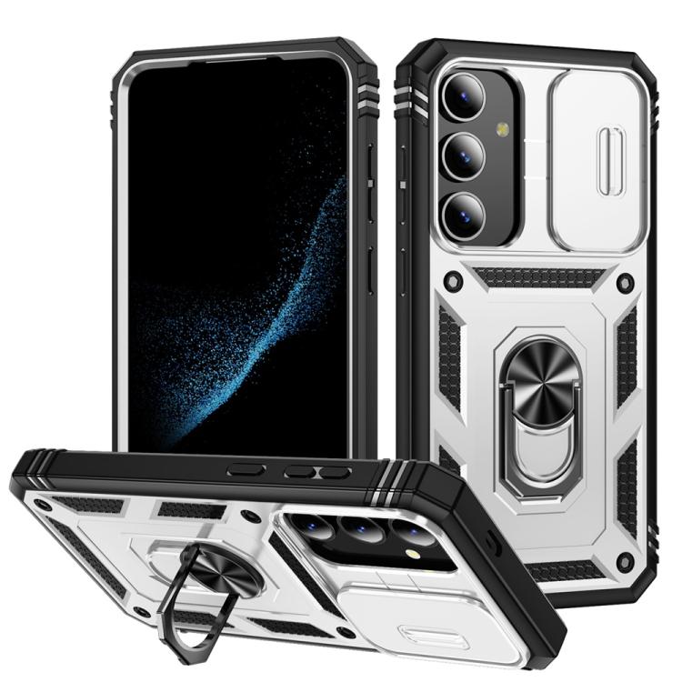 Sliding Camshield TPU Hybrid PC Phone Case with Holder, For Samsung Galaxy S25 Edge 5G, For Samsung Galaxy S25 5G, For Samsung Galaxy S25+ 5G, For Samsung Galaxy S25 Ultra 5G