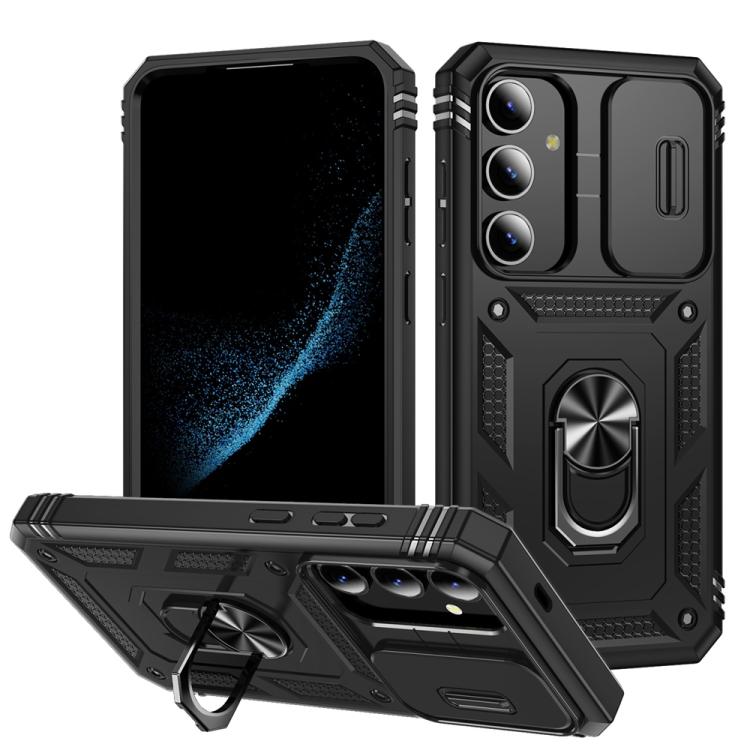 Sliding Camshield TPU Hybrid PC Phone Case with Holder, For Samsung Galaxy S25 Edge 5G, For Samsung Galaxy S25 5G, For Samsung Galaxy S25+ 5G, For Samsung Galaxy S25 Ultra 5G
